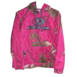 Mossy Oak Sz M Pullover Hoodie Sweatshirt  Womens  Pink‎ Camo Fleece Lined